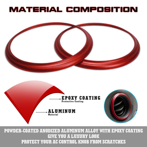2x Red Aluminum AC Air Outlet Cover Trim For Subaru BRZ Toyota 86 Scion FR-S