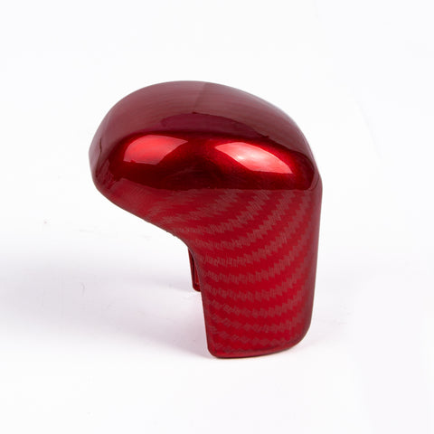 For Honda Civic 2016+ Red Carbon Fiber Pattern Inner Gear Shift Knob Cover Trim