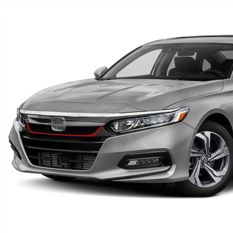 Front Grille Pinstripe Vinyl Overlay Sticker Glossy Red, Pre-cut Styling Front Hood Panel Edge Molding Trim Decal for Honda Accord 2018 2019 2020