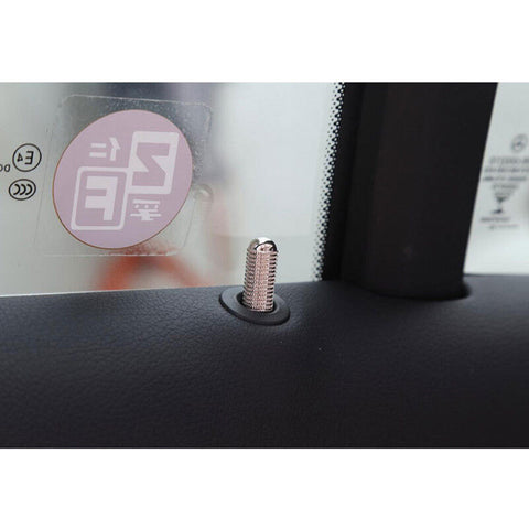 Bolt On Door Lock Knobs Pin Cover Trim Compatible with Mercedes Benz C E GLC GLE Class W205 W213 X205 W166 (Silver Aluminum) - 4PCS