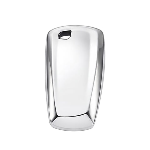 For BMW Key Fob Cover, Smart Remote Key Shell Case Holder Protector Compatible With BMW 1 3 4 5 6 X3 M6 GT3 GT5 Series, Silver
