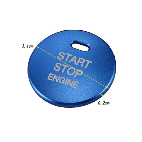 3D Metal Stainless Steel Start Stop Engine Push Button Decor Trim Cover for Mazda 3 6 CX-3 CX-5 CX-9 MX-5 Blue