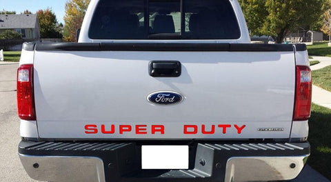 Glossy Red SUPERDUTY Letter Decal Rear Tailgate Vinyl Sticker for Ford Super Duty 2008-2016