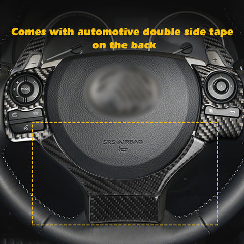 2x Real Carbon Fiber Steering Wheel Cover Trim For Lexus IS250 300 350 2014-2019