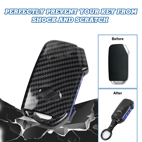 Carbon Fiber Texture Full Protect Remote Key Fob Cover For Kia Sorento 2018-22