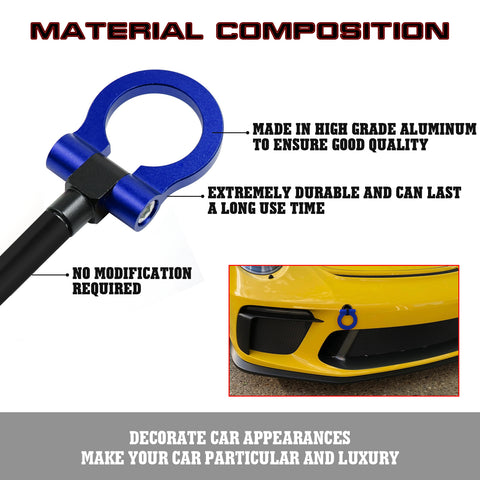 Blue Track Racing Style Aluminum Tow Hook For Porsche Carrera 911 991 2014-up