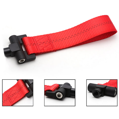 JDM Style Tow Hole Adapter with Towing Strap for Scion FR-S Toyota 86 Subaru BRZ WRX STi Outback Legacy Impreza