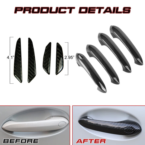 Carbon Fiber Style Door Handle+Door Edge Protect Guard Trim For BMW 330i 2019-21