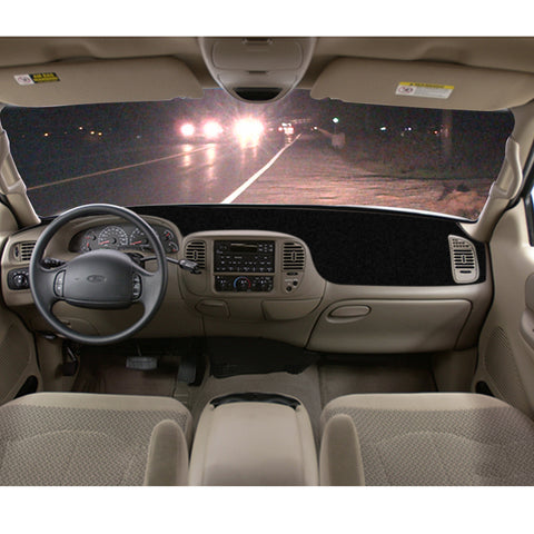 Center Console Dashboard Mat Pre-cut Non-Slip Sunshield Sun Glare Protector Dash Carpet Pad Black Cover Compatible with Ford F150 1999-2003