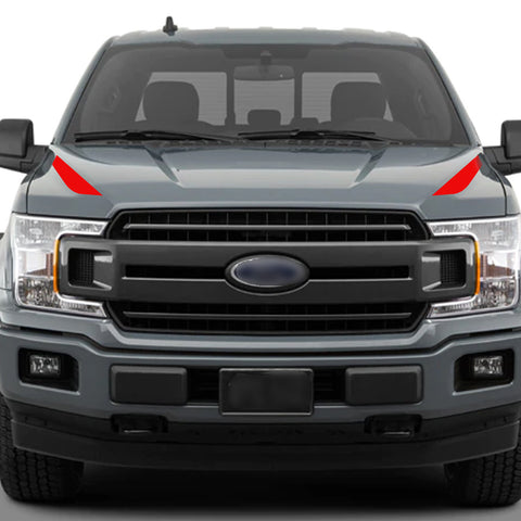 Glossy Black / Matte Black / Glossy Red Hood Spear Cowl Stripe Graphic Vinyl Decal Sticker for Ford F150 F-150 2015-2019
