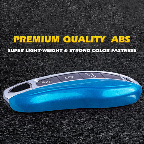 Blue Smart Key Fob Case Shell Keyless Remote Entry Side Cover For Porsche Panamera 2017+