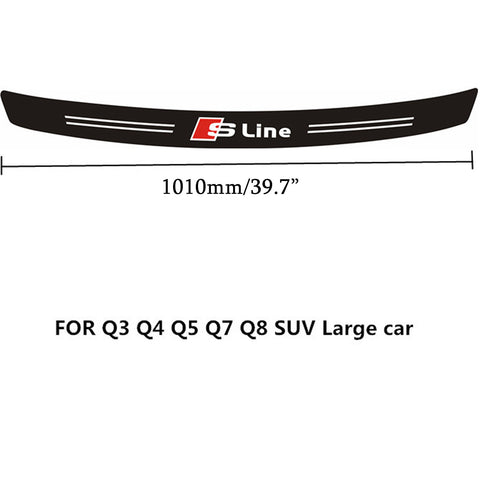 Carbon Fiber Painted Vinyl Rear Bumper Guard Sill Decal for Audi