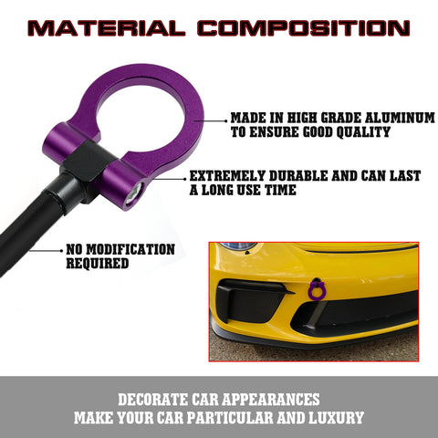 Purple Track Racing Style Aluminum Tow Hook For Porsche Carrera 911 991 2014-up