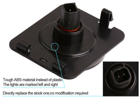 2pcs Round / Square Style LED Turn Signal Front Grill Side Marker Light Smoked Lens for Jeep Wrangler JK 2007-2017