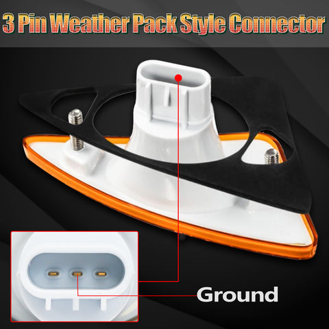 LED Amber Front Cab Flare Side Marker Turn Signal Corner Light Lamp for Kenworth T660 T600 T170 T270 T370 Semi-Trucks