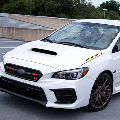 6x Yellow Carbon Fiber Pattern 3D PVC Night Reflect Car Vent Edge Bumper Decal