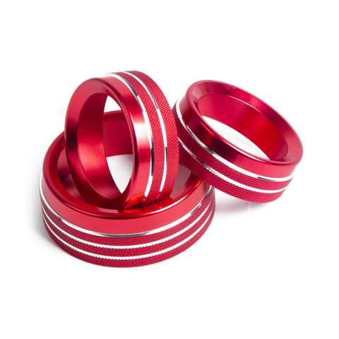 3X Alloy AC Radio Volume Adjust Knob Ring Circle Cover Trim For Dodge Charger Challenger 2015-2019