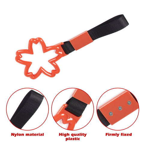Orange Tsurikawa Handle Ring Sakura Shaped Japanese Car Warning Loop Decoration