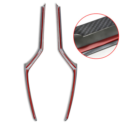 for Honda CR-V CRV 2017-2019 Front Grille Cover Trim, ABS Carbon Fiber Front Hood Grille Grill Edge Headlight Eyebrow Molding Decoration