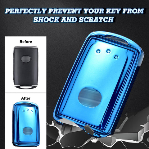 Blue Soft TPU Full Protect Remote Smart Key Fob Cover Case For Mazda 3 2019-2025
