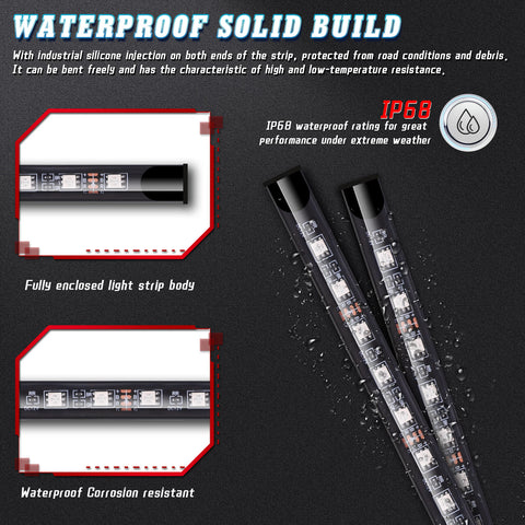 2pcs RGB Multi Color Truck Cargo Bed Running Board Step LED Strip Light Kit w/RF remote control Universal Fit Truck Pickup, ( Length 60'')