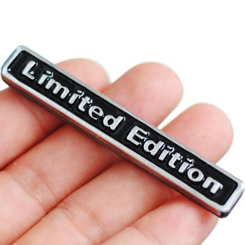 2x Limited Edition Emblem Metal Badge Sticker for Side Fender Trunk Compatible with Audi A4 A6 Q5 Q7 (2.5" x 0.4" BLACK)