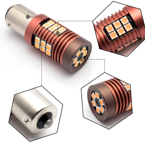 2x 30-SMD LED 1156 BA15S Bulb for Brake Tail Stop Light Front Rear Turn Signal Lamp Parking Backup Reverse Light DRL Error Free