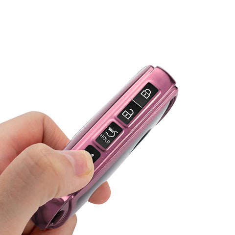 Pink Soft TPU Full Protect Remote Smart Key Fob Cover Case w/Keychain For Mazda 3 2019-2025