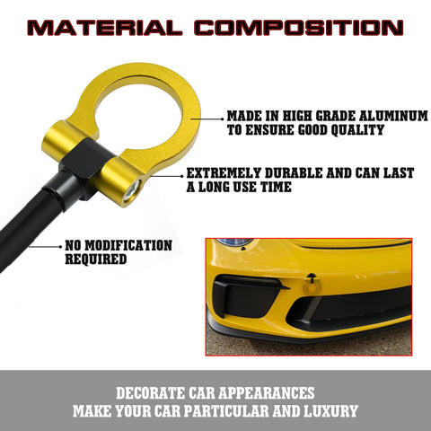 Gold Track Racing Style Aluminum Tow Hook For Porsche Carrera 911 991 2014-up