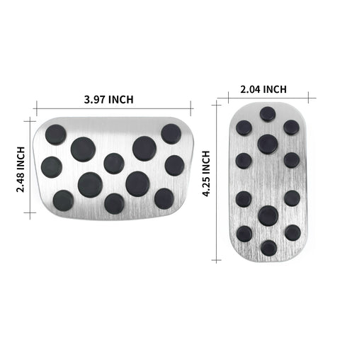 Silver Aluminum Brake and Gas Accelerator Pedal Covers For Toyota Corolla 2020+