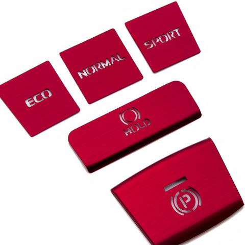 5x Race Red Aluminum Alloy Gear Shift Switch Cover Trim For Toyota Camry 2018-22