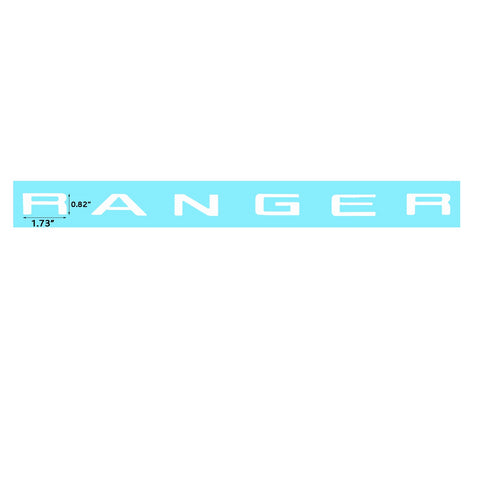 Glossy White Thin Vinyl Letter Insert Decal Sticker for Ford Ranger 2019 Front Grille Hood