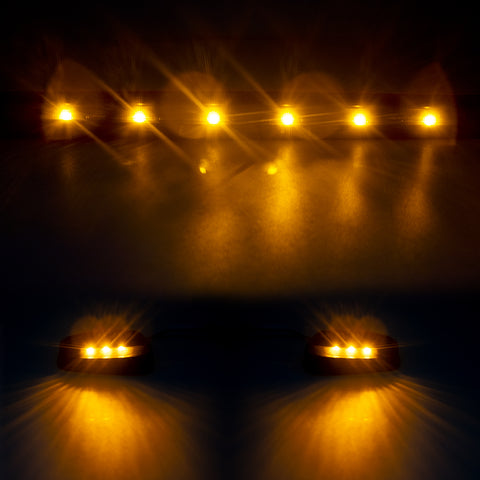 Cab Marker Roof Running Lights Assembly for Chevrolet Silverado 2500HD 3500HD 2007-2020, Amber Trunk LED Cab Roof Marker Light Kit Fit GMC Sierra 2500HD 3500HD 2007-2020