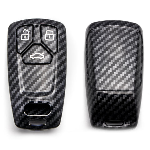 Glossy Carbon Fiber Style Key Fob Cover Keyless Remote Control Key Protective Hard Shell Case for Audi A3 A4 A5 A6 Q5 Q7 TT TTS S4 S5 RS4 RS5 R8