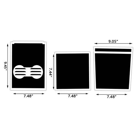 3pcs for Tesla Model 3 Center Console Wrap Sticker, Armrest Cup Holder Box Panel Trim, Protective Film Anti-Scratch Decal, Black Color Carbon Fiber Pattern / Matte Black / Matte White / Brushed Silver