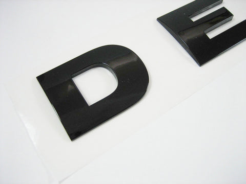 Auto Front Hood Logo Emblem DEFENDER Letter Badge for Land Rover - 1 Set Matte Silver Chrome/ Black ABS