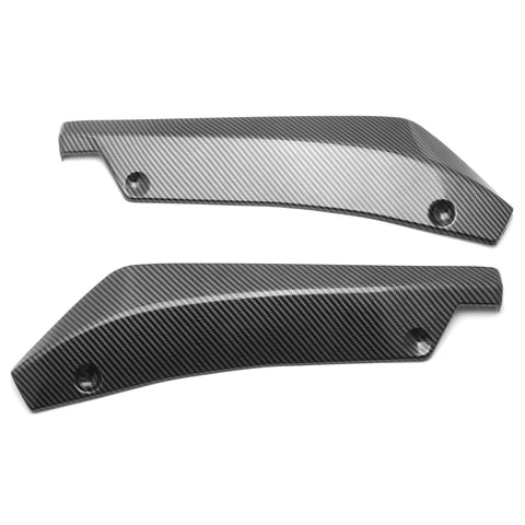 JDM Car Rear Bumper Lip Diffuser Splitter Canard Protector for Mitsubishi Lancer EVO X 10, Carbon Fiber Style Car Body Spoiler Rear Bumper Lower Lip Splitter Fins