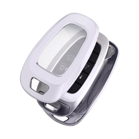 Silver Soft TPU Full Protect Smart Key Fob Cover For Hyundai Sonata 2020-2024