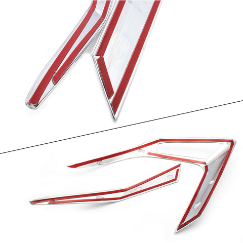 4x Sporty Racing Carbon Fiber Style / Styling ABS Chrome Rear Light Cover Trim for Honda Civic 2016-2019 Sedan Only