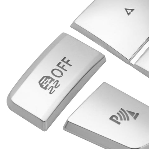 Chrome Silver Center Console Gear Shift Side Button Switch Cover Trim 3Pcs For BMW 5 6 7 Series X3 X4 2011-2018 F01 F02 F06 F07 F10 F12 F13 F25 F26