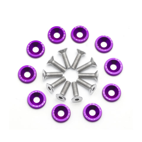 Blue / Black / Red / Gold / Purple / Silver Fender Bumper Washer Bolt, CNC Finishing Washer Engine Bay Screw Dress Up Fastener Kit