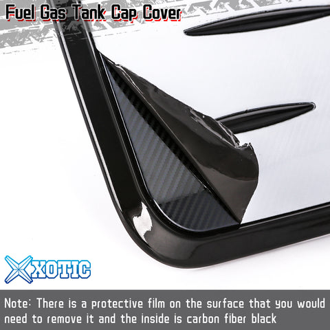 Fuel Tank Gas Box Cap Compatible with Toyota RAV4 2019-2021, Carbon Fiber Black