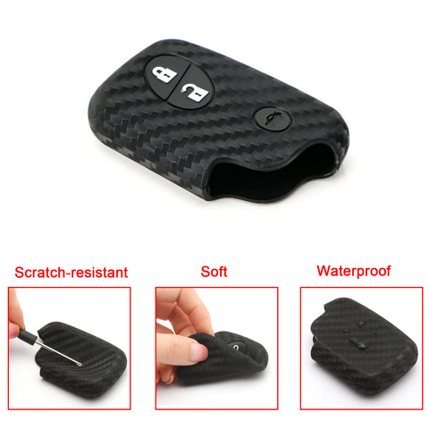 Carbon Fiber Soft Silicone Key Fob Case Cover Protector for Lexus IS ES GS LS CT LX GX RX