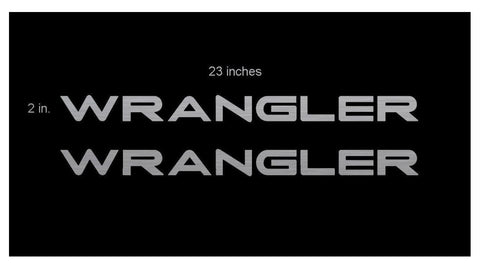 2 x Black/ Brushed Silver/ Red/ White WRANGLER Letter Decal Hood Vinyl Sticker for Jeep Wrangler Rubicon CJ YJ TJ JK JL