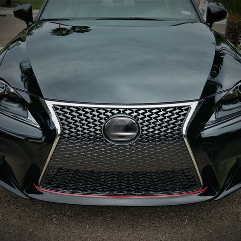Front Grille Pinstripe Vinyl Sticker Trim, Glossy Red Front Hood Panel Edge Molding Stripe Decal for Lexus IS/IS 250/IS 350/IS 200t with F-Sport 2014-2017