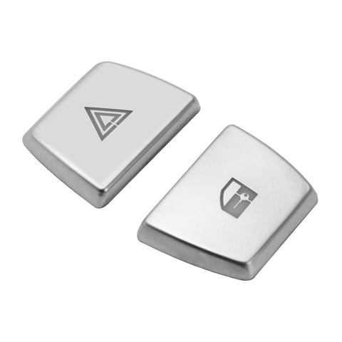 Center Console Hazard Warning Lock Security Light Switch Button Cover Trim 2Pcs For BMW 5 6 7 Series F10 F11 F07 F12