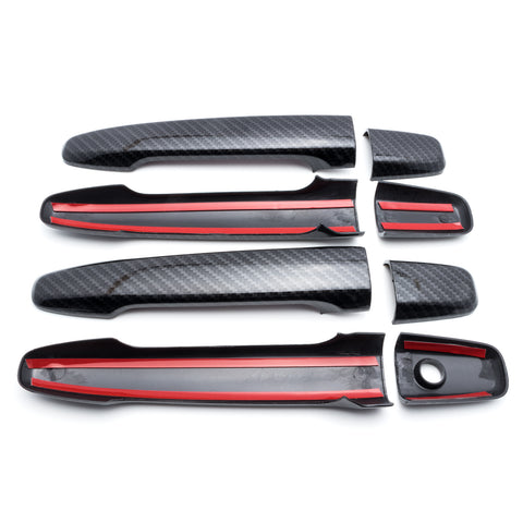 New Carbon Fiber Style Side Door Handle Cover Protector Trim for Mitsubishi Lancer EX Evolution X EVO 2008-2017