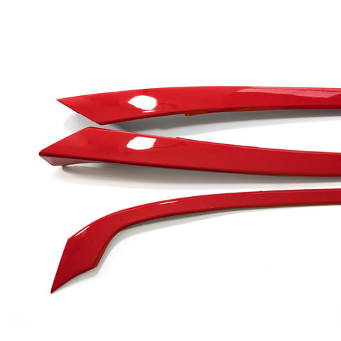 3pcs Red ABS R-Type Front Hood Grille Moulding Cover Trim for Honda Civic 2016-2019