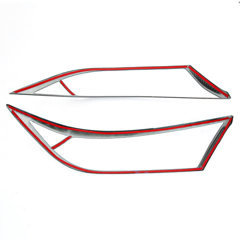 2pcs for Toyota RAV4 2019-2024ABS Carbon Fiber Headlight Front Head Lamp Frame Cover Molding