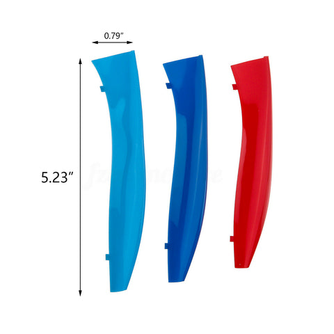 1 Set M-colored Kidney Grille Insert Trim TRI Color Sport Stripe Clip for BMW E85 E86 Z4 2002-2008 (9 Beam bars)